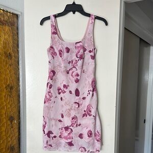Floral Pink Sleeveless Dress